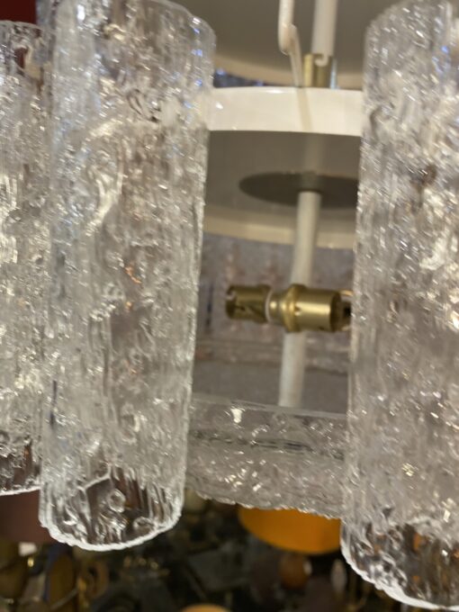 1970′ Doria Ceiling Chandelier 63 Blown Glass Crystals Design Venini Murano Ø 50 cm - Image 11