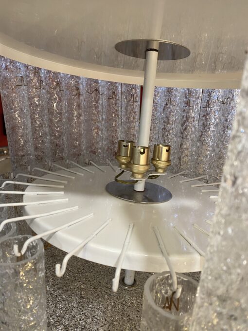 1970′ Doria Ceiling Chandelier 63 Blown Glass Crystals Design Venini Murano Ø 50 cm - Image 9