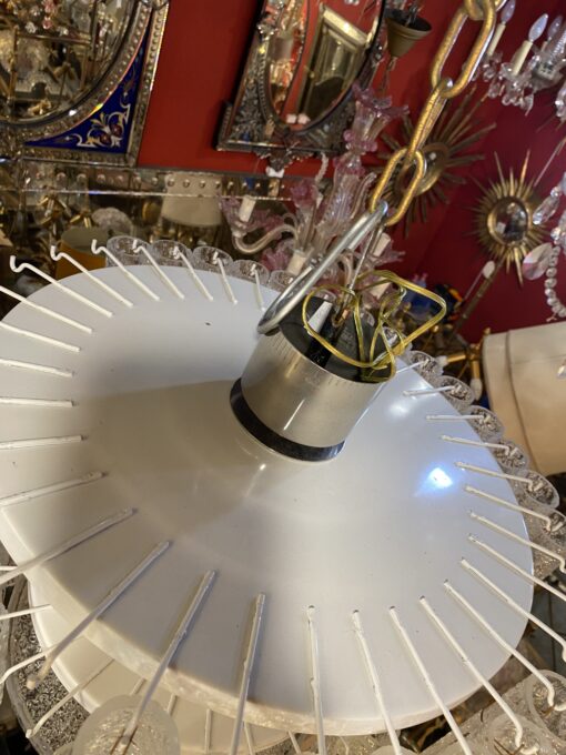 1970′ Doria Ceiling Chandelier 63 Blown Glass Crystals Design Venini Murano Ø 50 cm - Image 7