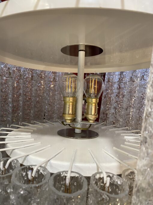 1970′ Doria Ceiling Chandelier 63 Blown Glass Crystals Design Venini Murano Ø 50 cm - Image 5