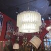 1970′ Doria Ceiling Chandelier 63 Blown Glass Crystals Design Venini Murano Ø 50 cm