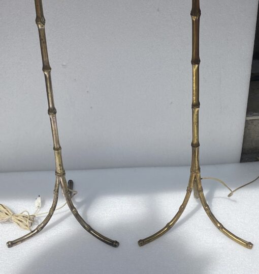 1970′ Series of 4 Bronze Floor Lamps Maison Jansen Bamboo Model H 160 cm - Image 6