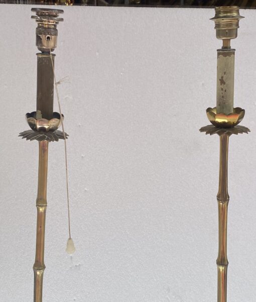 1970′ Series of 4 Bronze Floor Lamps Maison Jansen Bamboo Model H 160 cm - Image 7
