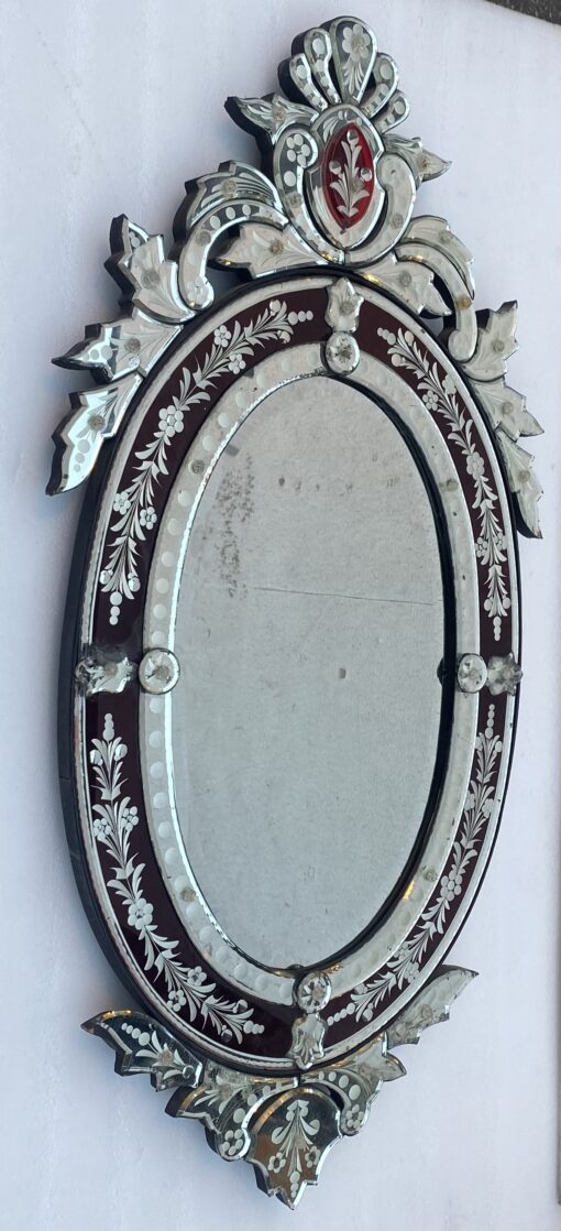 1970' Oval Venetian Mirror Purple Color H 107 X 50 cm - Image 14