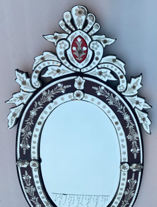 1970' Oval Venetian Mirror Purple Color H 107 X 50 cm - Image 13