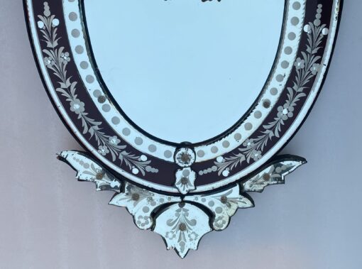 1970' Oval Venetian Mirror Purple Color H 107 X 50 cm - Image 12