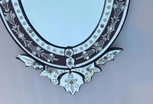 1970' Oval Venetian Mirror Purple Color H 107 X 50 cm - Image 5