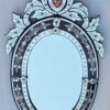 1970' Oval Venetian Mirror Purple Color H 107 X 50 cm