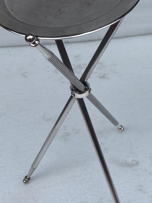 1950′ Silver Bronze Tripod Pedestal Table Maison Jansen or Bagués ø 34 cm H 59 cm - Image 8