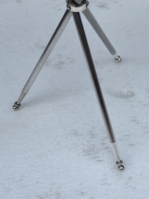 1950′ Silver Bronze Tripod Pedestal Table Maison Jansen or Bagués ø 34 cm H 59 cm - Image 7