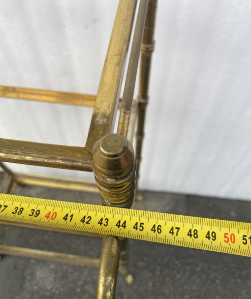 1970′ Maison Baguès 3-Level Bronze Shelf With Towel Holder Glass Trays 45 X 34 H 85 cm - Image 15