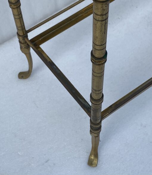 1970′ Maison Baguès 3-Level Bronze Shelf With Towel Holder Glass Trays 45 X 34 H 85 cm - Image 11