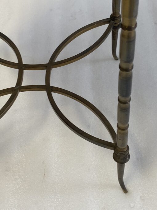 1950/70′ Round Bronze Coffee Table Bamboo Décor, Red Chinese Lacquer Top Maison Baguès Style Ø 40 H 461950/70′ Round Bronze Coffee Table Bamboo Décor, Red Chinese Lacquer Top Maison Baguès Style Ø 40 H 46 - Image 11