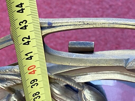 1900' Art Nouveau Bronze Floral Decor Mirror H 43 W 29 cm - Image 3