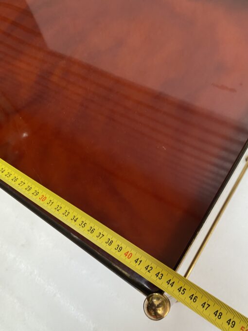 1970 ‘Serie 3 Nesting Tables Maison Baguès In Gilt Bronze, 3 Amber Bakelite Trays - Image 6