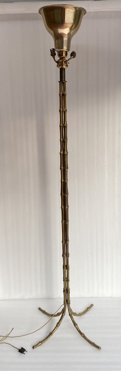 1950/70 Gilded bronze floor lamp Maison Bagués  4 stems Bamboo decor H 172 cm - Image 17