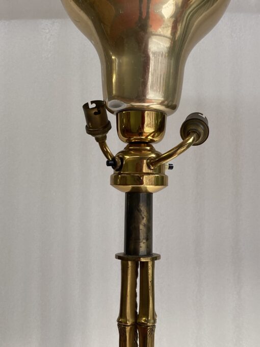 1950/70 Gilded bronze floor lamp Maison Bagués  4 stems Bamboo decor H 172 cm - Image 15