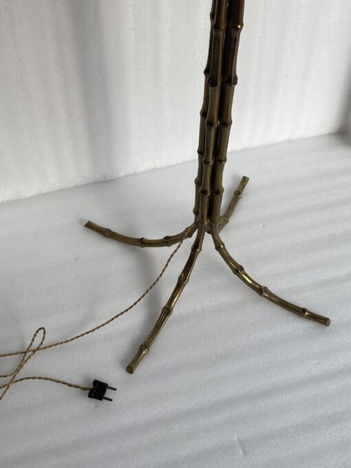 1950/70 Gilded bronze floor lamp Maison Bagués  4 stems Bamboo decor H 172 cm - Image 11