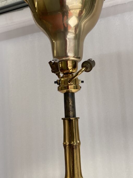 1950/70 Gilded bronze floor lamp Maison Bagués  4 stems Bamboo decor H 172 cm - Image 10