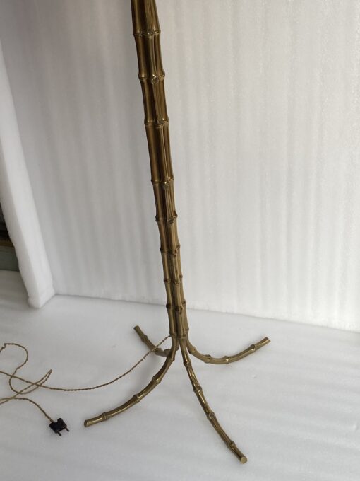 1950/70 Gilded bronze floor lamp Maison Bagués  4 stems Bamboo decor H 172 cm - Image 9