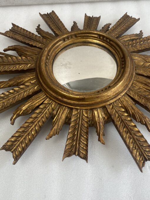 1950/70 ‘ Miroir Soleil Convexe Aux Fléches  Bois Et Fer Doré  H 100 cm – Image 13