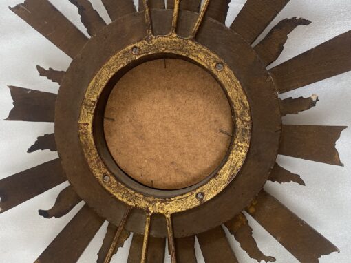 1950/70 ‘ Miroir Soleil Convexe Aux Fléches  Bois Et Fer Doré  H 100 cm – Image 10