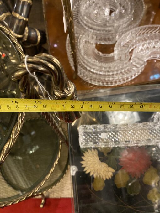 1970′ Gilded Iron Stand 3 Smoked Glass Trays DLG Maison Bagués Decor Passementerie - Image 4