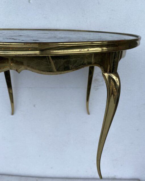 1970' Table Basse Ronde Bronze Doré Maison Jansen Ø 65 H 44 cm – Image 8