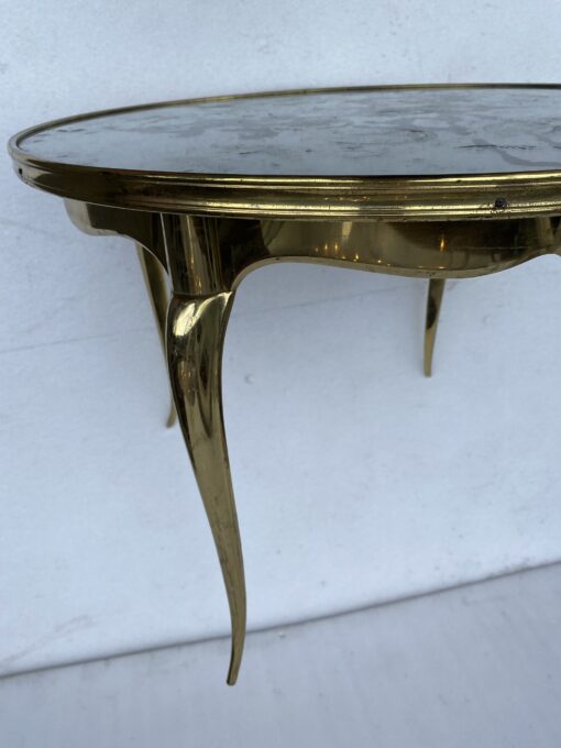 1970' Table Basse Ronde Bronze Doré Maison Jansen Ø 65 H 44 cm – Image 7