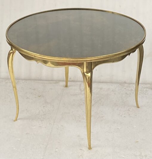 1970' Table Basse Ronde Bronze Doré Maison Jansen Ø 65 H 44 cm – Image 6