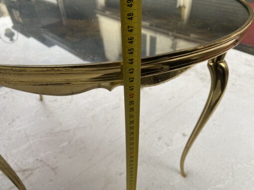 1970' Table Basse Ronde Bronze Doré Maison Jansen Ø 65 H 44 cm – Image 2