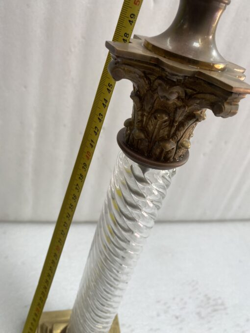 1900′ Paire De Lampes Cristal Baccarat Et Bronze Style Renaissance Avec Chapiteaux Corinthiens – Image 17