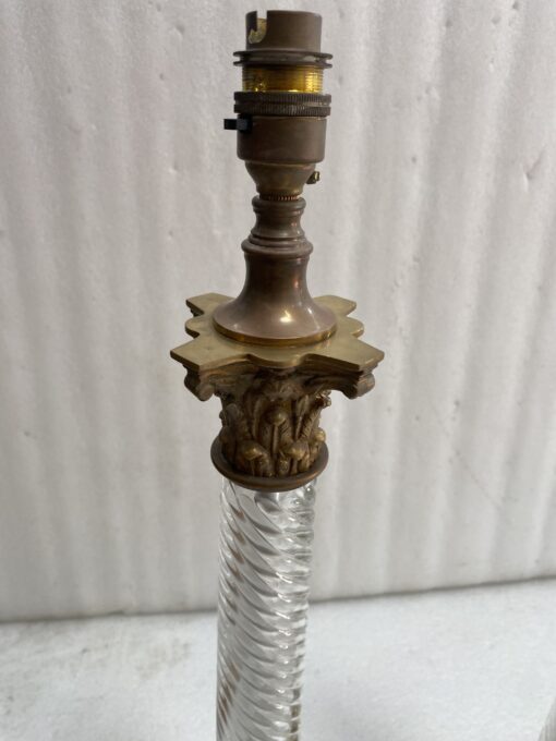 1900′ Paire De Lampes Cristal Baccarat Et Bronze Style Renaissance Avec Chapiteaux Corinthiens – Image 16