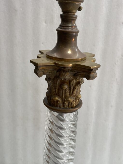 1900′ Paire De Lampes Cristal Baccarat Et Bronze Style Renaissance Avec Chapiteaux Corinthiens – Image 9