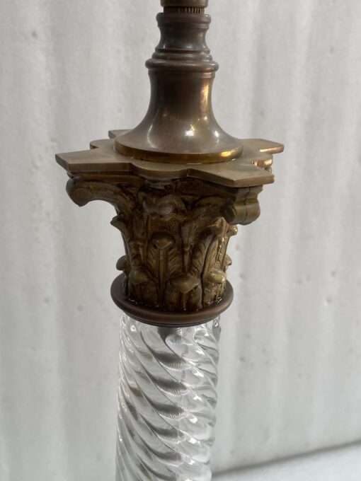 1900′ Paire De Lampes Cristal Baccarat Et Bronze Style Renaissance Avec Chapiteaux Corinthiens – Image 6