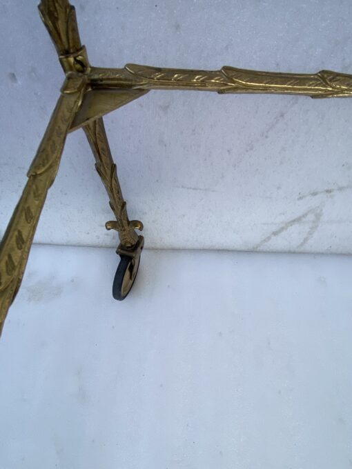 1970′ Rolling Trolley in Bronze and Gilded Brass Maison Baguès Palm Tree Decor - Image 8