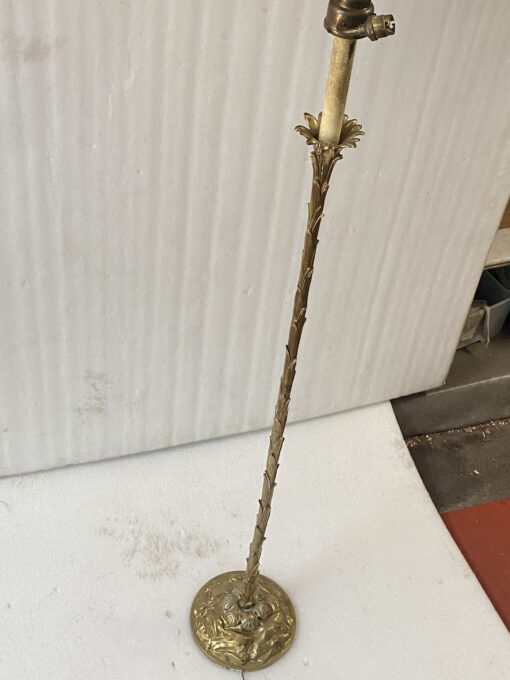 1970′ Bronze Floor Lamp Maison Charles Decor Palm Tree H 166 Round Base