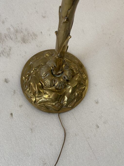 1970′ Lampadaire En Bronze Maison Charles Decor Palmier H 166 Base Ronde – Image 5