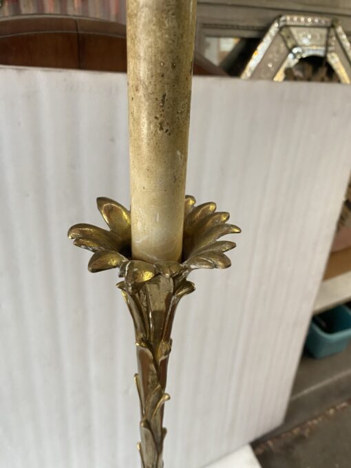 1970′ Lampadaire En Bronze Maison Charles Decor Palmier H 166 Base Ronde – Image 4