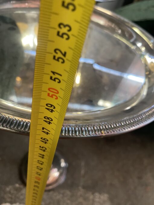 1970′ Pair of Silver Metal Pedestal Tables ø 30 cm H 47 cm - Image 3
