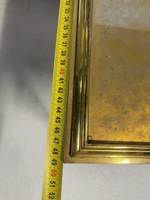 1970′ Table Basse en Bronze Modèle Palmier, Maison Charles , Entretoise Double Arc De Cercle 89 x 49 x H 38 cm – Image 7