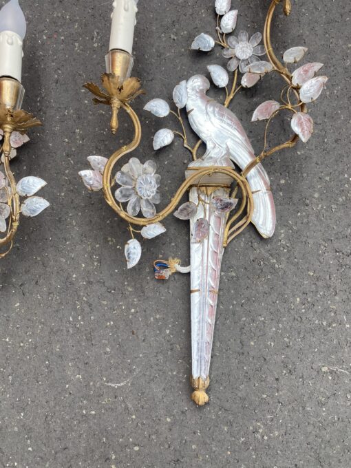 1950/70′ Paire d’Appliques à la Perruche Posée Sur Une Gaine, Maison Baguès H 63 – Image 25