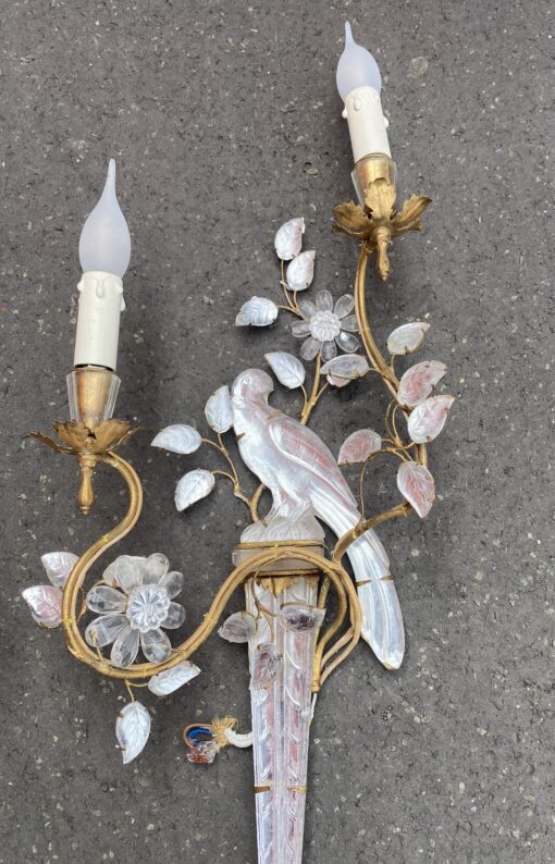 1950/70′ Paire d’Appliques à la Perruche Posée Sur Une Gaine, Maison Baguès H 63 – Image 24