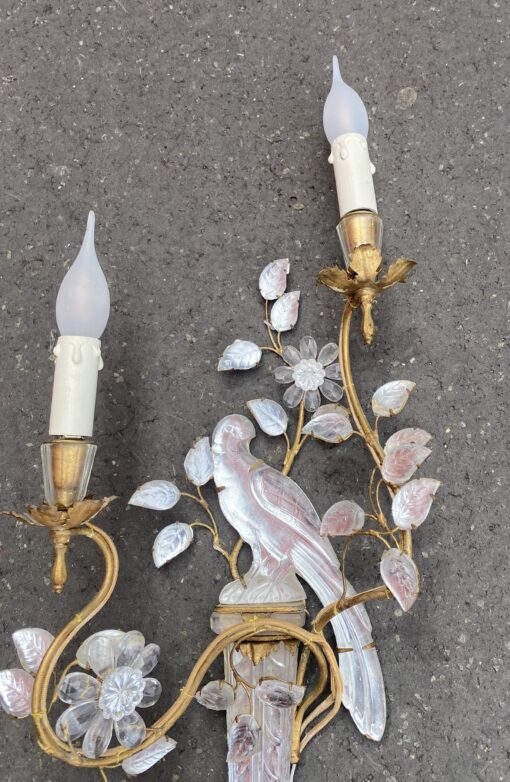 1950/70′ Paire d’Appliques à la Perruche Posée Sur Une Gaine, Maison Baguès H 63 – Image 23