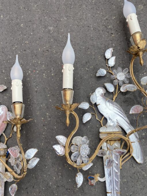 1950/70′ Paire d’Appliques à la Perruche Posée Sur Une Gaine, Maison Baguès H 63 – Image 20