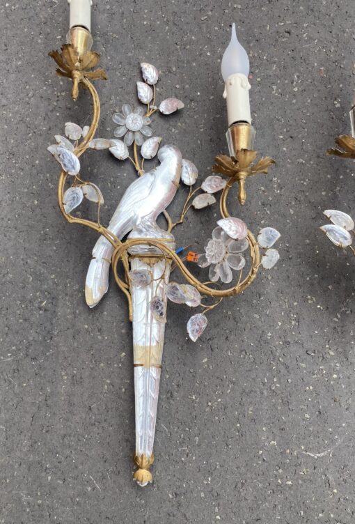 1950/70′ Paire d’Appliques à la Perruche Posée Sur Une Gaine, Maison Baguès H 63 – Image 13