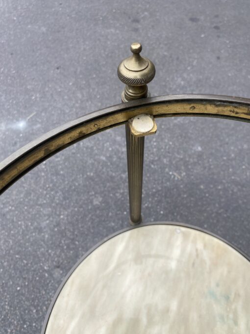 1970′ Table Or Round Shelve Stands Gilt Bronze And Onyx 3 Trays Maison Jansen, Baguès Or Charles ∅ 40 H 81 cm - Image 3