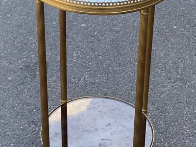 1970′ Guéridon Bronze Avec Galerie Maison Jansen Ø 33 H 62 cm
