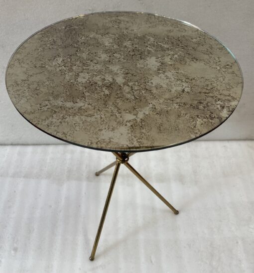 1950′ Guéridon En Laiton Style Jacques Adnet Diamètre 42 cm H 55 cm – Image 12