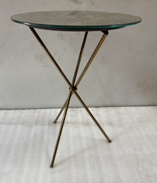 1950′ Guéridon En Laiton Style Jacques Adnet Diamètre 42 cm H 55 cm – Image 11